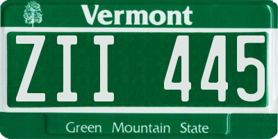 VT license plate ZII445