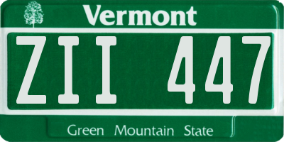 VT license plate ZII447