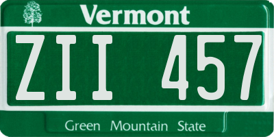 VT license plate ZII457