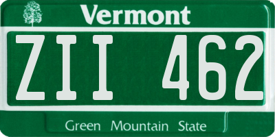 VT license plate ZII462