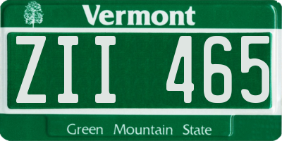 VT license plate ZII465