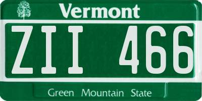 VT license plate ZII466