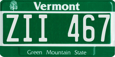 VT license plate ZII467
