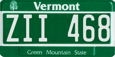 VT license plate ZII468