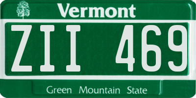 VT license plate ZII469