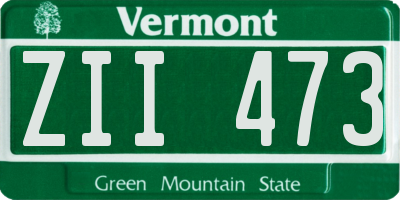 VT license plate ZII473