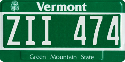 VT license plate ZII474