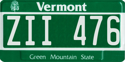 VT license plate ZII476