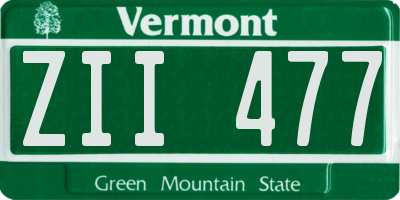 VT license plate ZII477