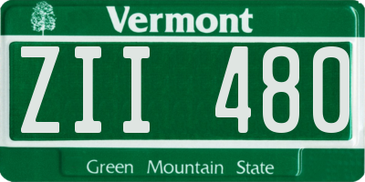 VT license plate ZII480