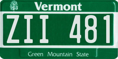 VT license plate ZII481
