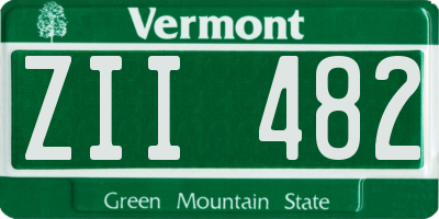 VT license plate ZII482