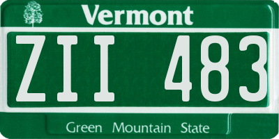VT license plate ZII483