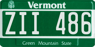 VT license plate ZII486