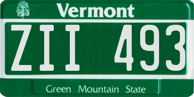 VT license plate ZII493