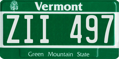 VT license plate ZII497