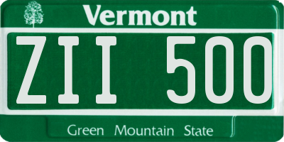 VT license plate ZII500
