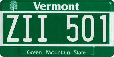 VT license plate ZII501