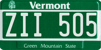 VT license plate ZII505