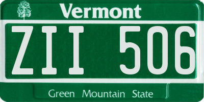 VT license plate ZII506