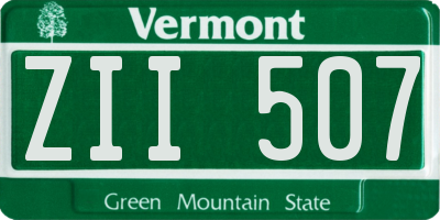VT license plate ZII507