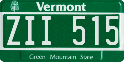 VT license plate ZII515