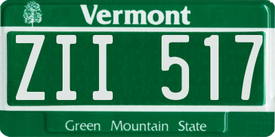VT license plate ZII517