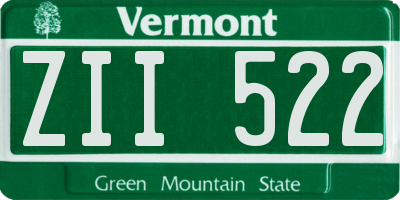 VT license plate ZII522