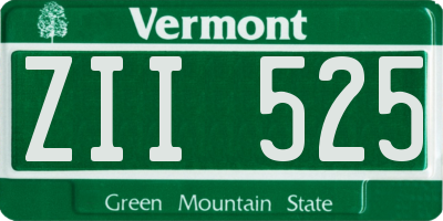 VT license plate ZII525