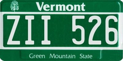VT license plate ZII526