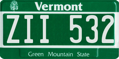 VT license plate ZII532