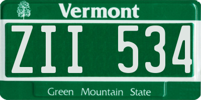 VT license plate ZII534