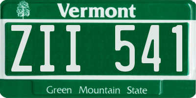 VT license plate ZII541