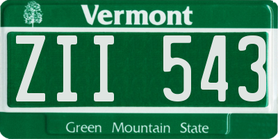 VT license plate ZII543