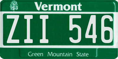VT license plate ZII546