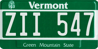 VT license plate ZII547