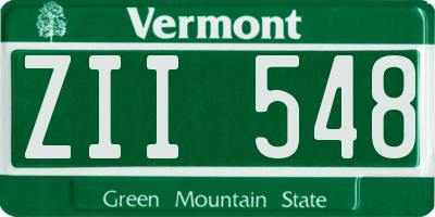 VT license plate ZII548