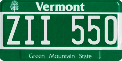 VT license plate ZII550