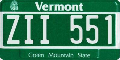 VT license plate ZII551