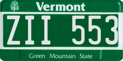 VT license plate ZII553