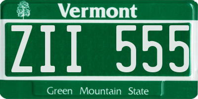 VT license plate ZII555