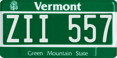 VT license plate ZII557