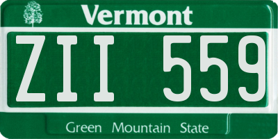 VT license plate ZII559