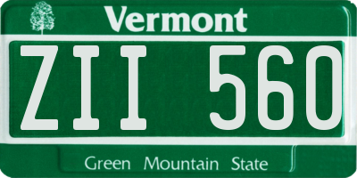 VT license plate ZII560