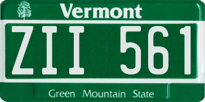 VT license plate ZII561