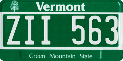 VT license plate ZII563