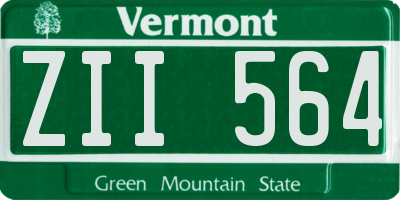VT license plate ZII564