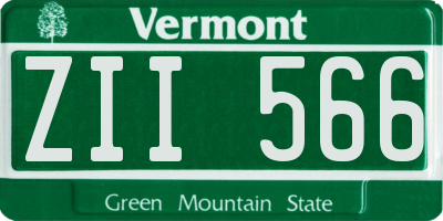 VT license plate ZII566