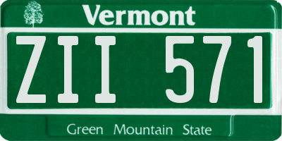 VT license plate ZII571