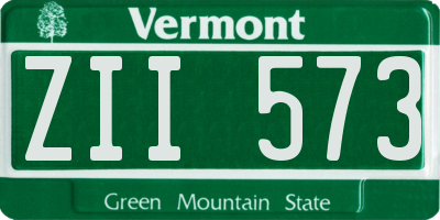 VT license plate ZII573